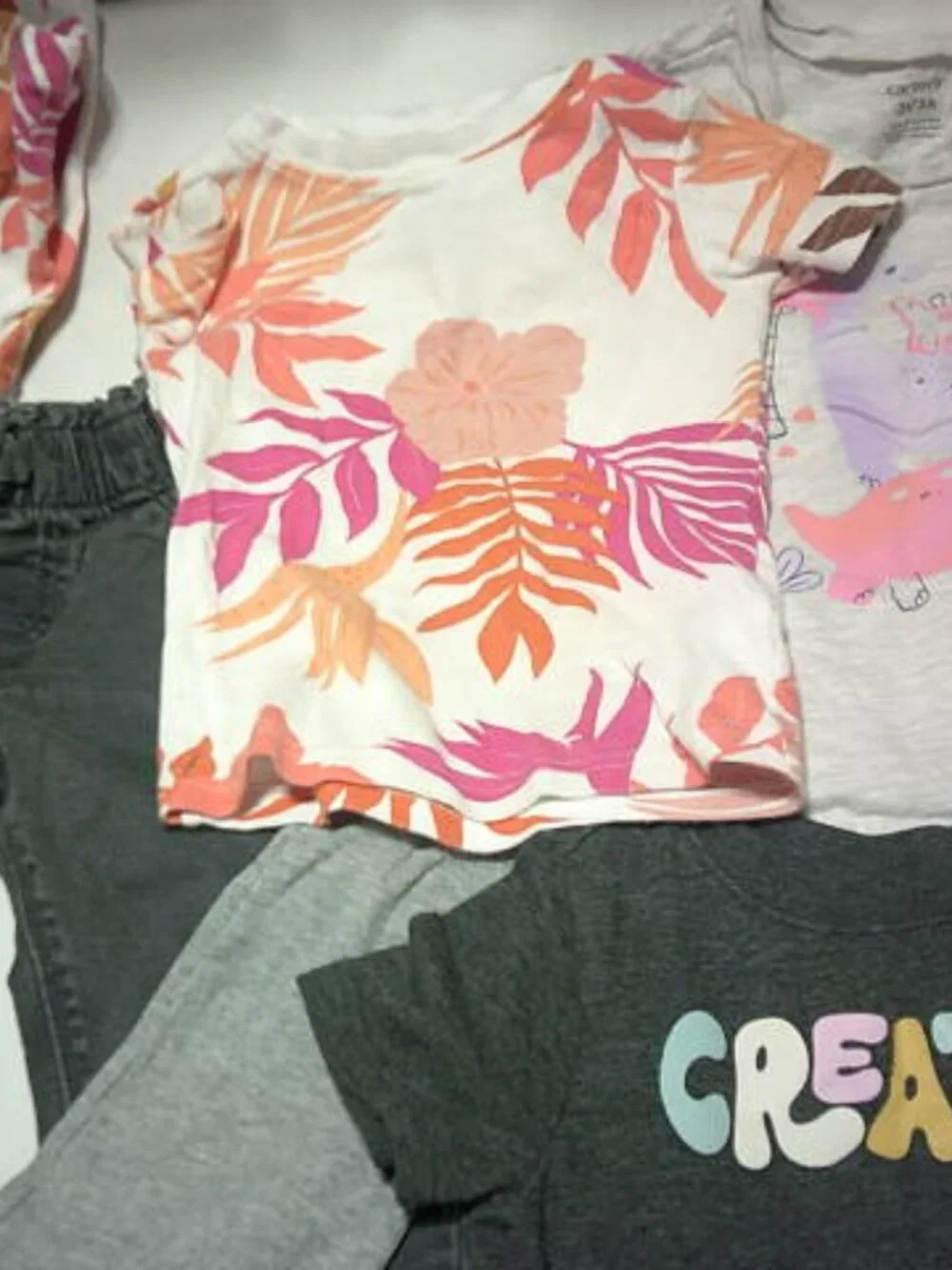 LOT TODDLER GIRLS 2-3T SHORT OUTFIT JEANS PANTS & T-SHIRTS CARTER'S OLD NAVY JOE